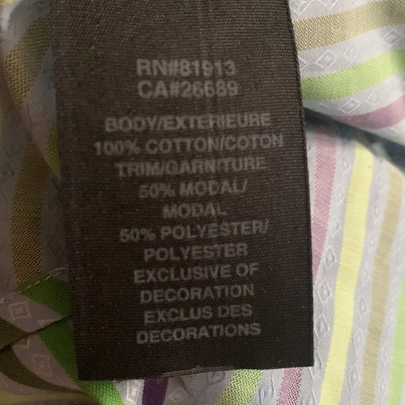 Robert Graham Flip Cuff Multicolor Striped Shirt Mens Size L - Picture 8 of 9